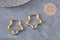 Créoles étoile acier 201 inoxydable doré 18K IP 23mm, la paire (G10966)