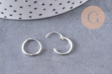 Créoles fine argent 925 massif 10mm, la paire (G3261)