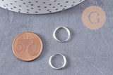Créoles fine argent 925 massif 12mm, x1 paire (G5410)