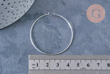 Boucles créoles fine argent massif 925 40mm, x2 (G8861)