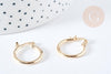 Créoles laiton doré 18K 20mm, une paire de boucles dorées pour oreilles percées, la paire, x1 G8759
