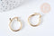 Créoles laiton doré 18K 20mm, une paire de boucles dorées pour oreilles percées, la paire, x1 G8759