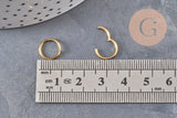 Créoles minimalistes acier 304 inoxydable doré PVD 8mm, la paire (G11081)