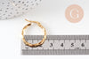 Créoles torsadées acier doré, bijoux doré, oreille percée,sans nickel, boucles acier, 25mm, la paire (G2402)