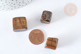 Cube poli Œil de tigre naturel 13-27mm,pierre naturelle lithothérapie, x1, G7581