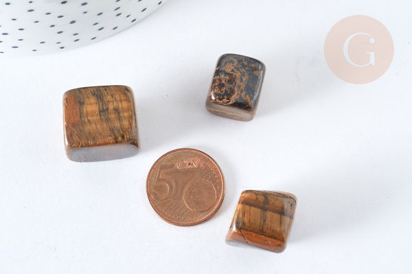 Cube poli Œil de tigre naturel 13-27mm,pierre naturelle lithothérapie, x1, G7581