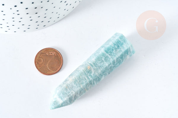 EP A RENOUVELER-Pointe amazonite 70-80mm, pierre naturelle séance lithothérapie, x1, G8412