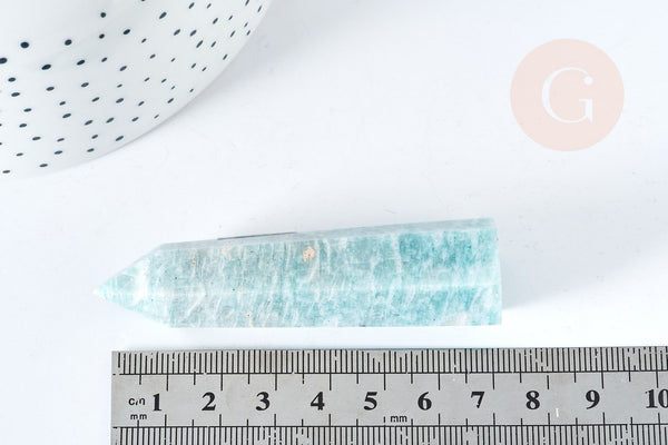 EP A RENOUVELER-Pointe amazonite 70-80mm, pierre naturelle séance lithothérapie, x1, G8412