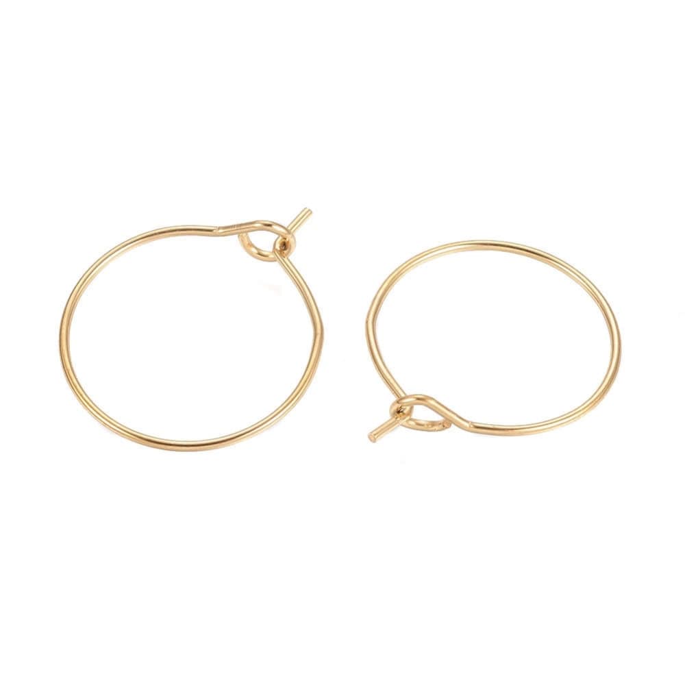 EP -Anneaux créoles en acier 316 doré inoxydable 16mm, supports création bijoux x20 G6068