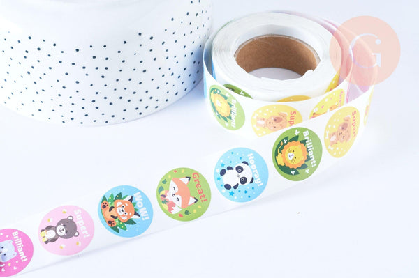 EP -Autocollant encouragements professeur anglais 30mm, x500 (G6637)