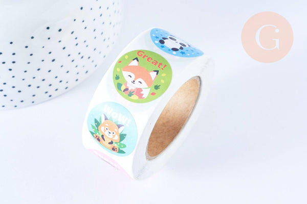 EP -Autocollant encouragements professeur anglais 30mm, x500 (G6637)