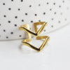 EP-Bague chevron acier doré minimaliste 16mm, x1 (G3326)