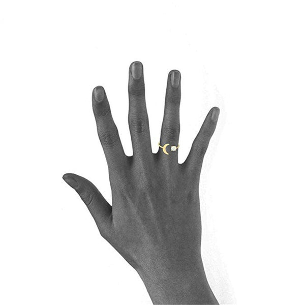 EP Bague dorée 14k opale lune,creation bijou femme, bijou minimaliste, bague dorée pierre, cadeau anniversaire, 16.5mm, x1,G3454