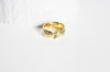 EP Bague réglable dorée 16K feuille, creation bijoux,bijou minimaliste, support bague, création bague, diamètre 16mm