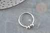 EP-Bague réglable finition boule argent 925 massif 20mm, x1 (G9143)