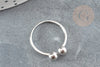 EP-Bague réglable finition boule argent 925 massif 20mm, x1 (G9143)