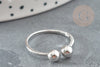 EP-Bague réglable finition boule argent 925 massif 20mm, x1 (G9143)