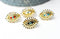 EP Bague réglable laiton doré émail oeil protecteur 17mm , x1 G4244