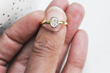 EP Bague réglable laiton doré zircon 17mm, x1 (G3455)