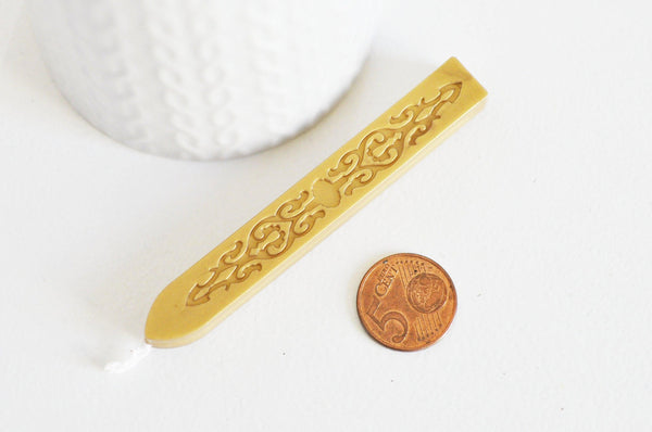 EP Batonnet de cire pour sceau à cacheter doré avec mèche, x1,G3342