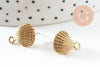 EP-Boucles puce coquillage laiton brut 12x16mm, x2 (G4879)