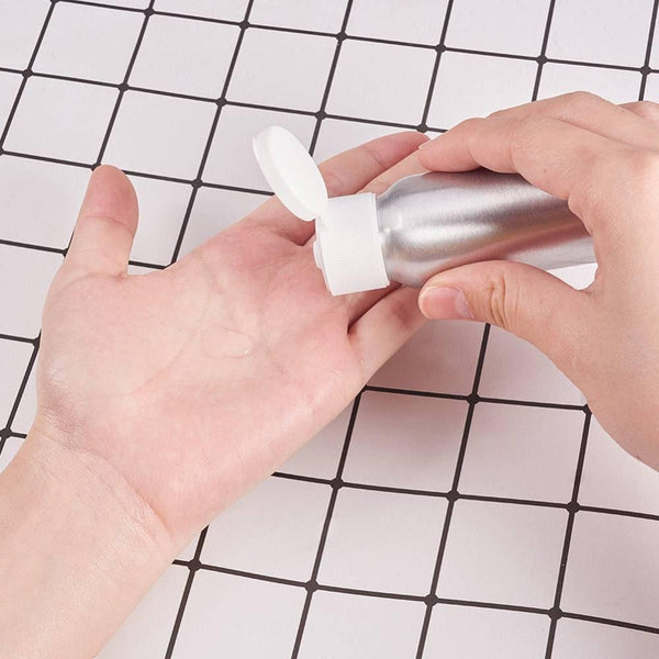 EP -Bouteille aluminium brossé bouchon plastique, bouteille métal,emballage cosmétique, flacon cosmétique, cosmétique maison,8x3cm,30ml-G2073