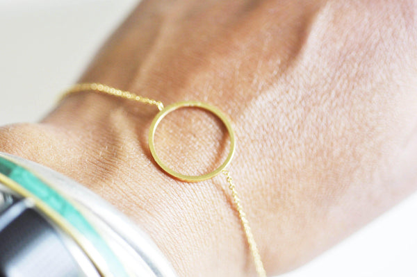 EP Bracelet cercle acier doré 14k 19cm, x1 (G2906)