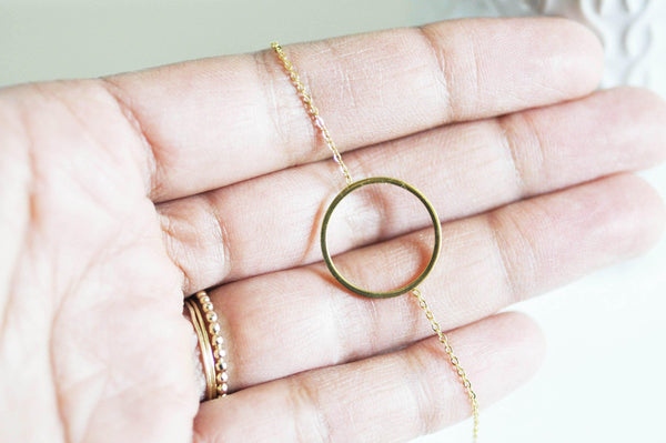 EP Bracelet cercle acier doré 14k 19cm, x1 (G2906)