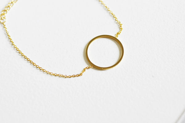 EP Bracelet cercle acier doré 14k 19cm, x1 (G2906)