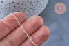 EP Bracelet chaine de cheville boule très fine argent 925 massif 22.8cm, chaine en argent pour création bijoux, x1 G8228