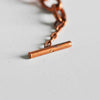EP Bracelet gros maillons cuivre, fermoir toggle,cuivre brut, bracelet cuivre, fabrication bijoux, bracelet,23cm, x1,G2385