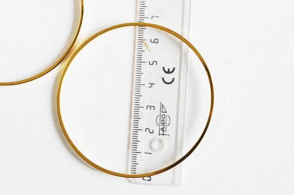 EP Bracelet jonc laiton doré 16k 70mm, x1 (G2834)