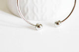 EP Bracelet jonc réglable finition or blanc finition boules,finition rhodium,dorure or blanc, fabrication bijoux, bracelet argenté,60mm-G2313