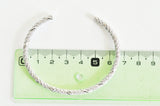 EP Bracelet jonc réglable finition or blanc tressé 65x55mm, x1 (G2586)