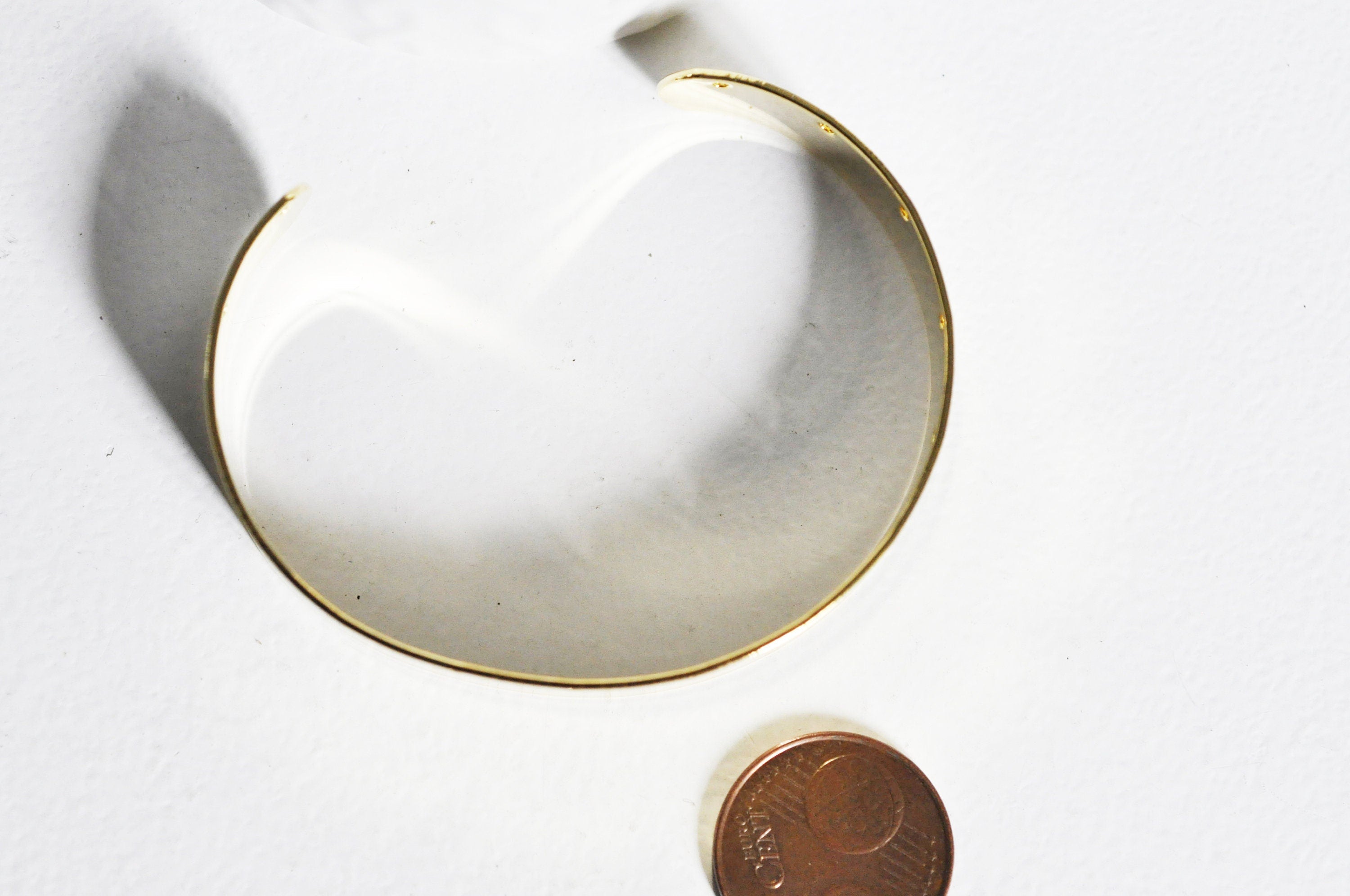 EP Bracelet jonc réglable laiton doré 16k percé 60mm, x1 (G2657) ()