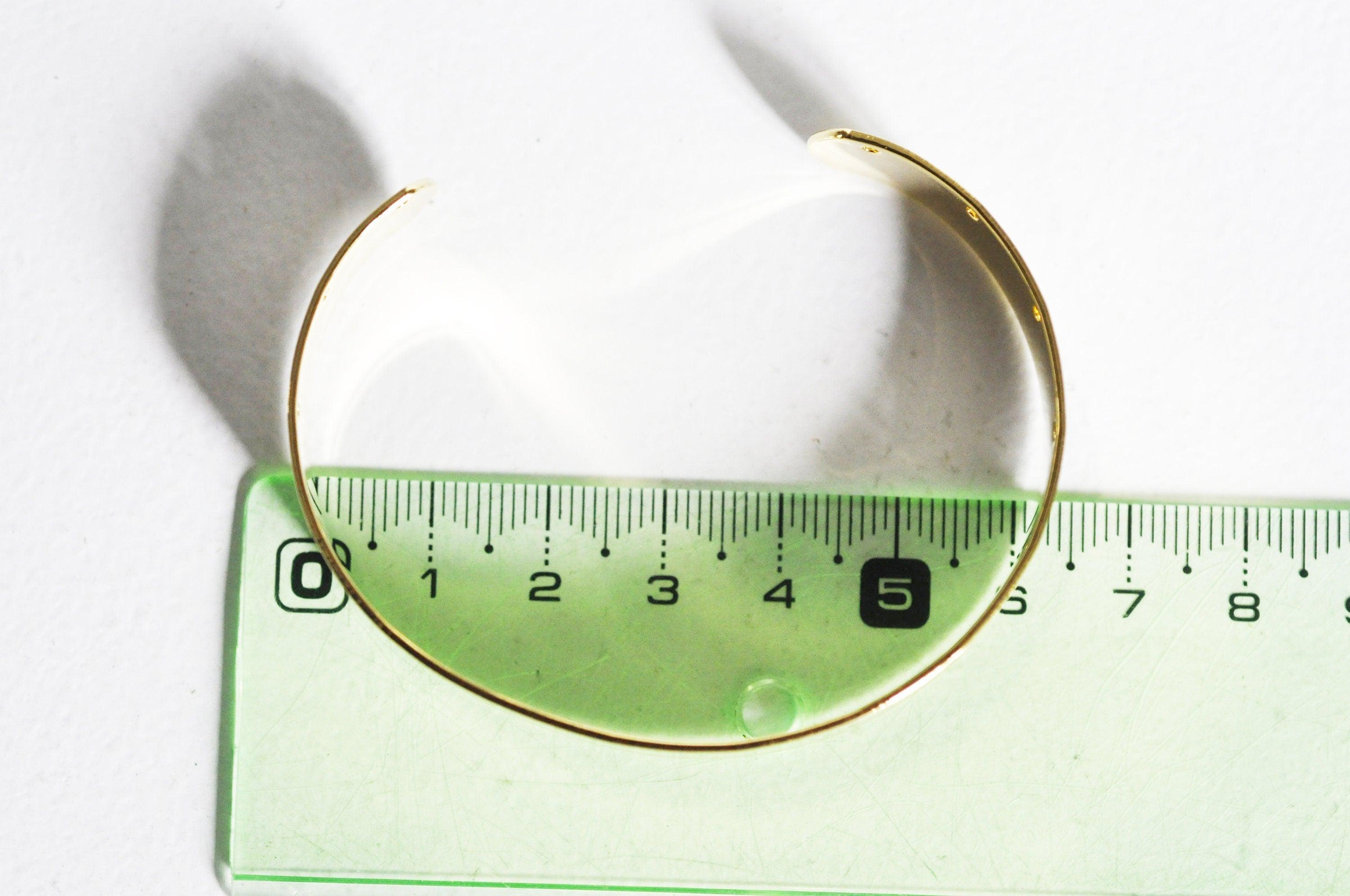 EP Bracelet jonc réglable laiton doré 16k percé 60mm, x1 (G2657) ()