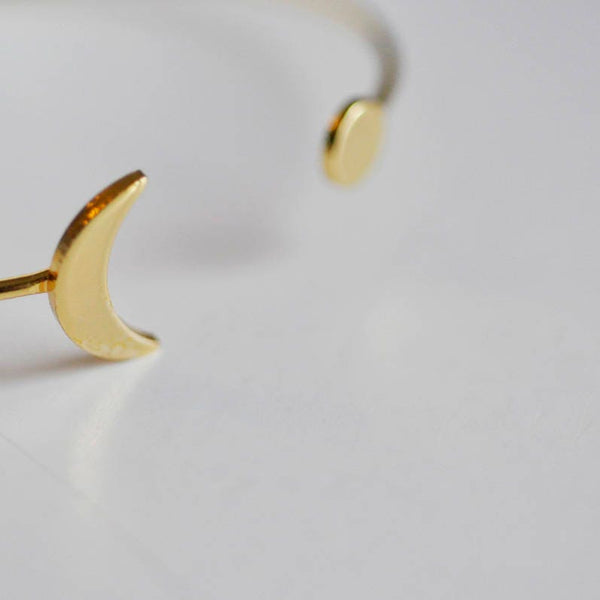 EP Bracelet jonc réglable lune 14k, fournitures créatives, laiton doré 14K, bracelet fantaisie, fabrication bijoux, bracelet doré, 64mm