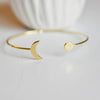 EP Bracelet jonc réglable lune 14k, fournitures créatives, laiton doré 14K, bracelet fantaisie, fabrication bijoux, bracelet doré, 64mm