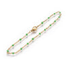 EP Bracelet ou collier acier doré 14k résine verte chaine doree, bracelet chaîne fine,création bijou,1.5mm,20.5cm, x1 G3600