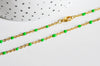 EP Bracelet ou collier acier doré 14k résine verte chaine doree, bracelet chaîne fine,création bijou,1.5mm,20.5cm, x1 G3600