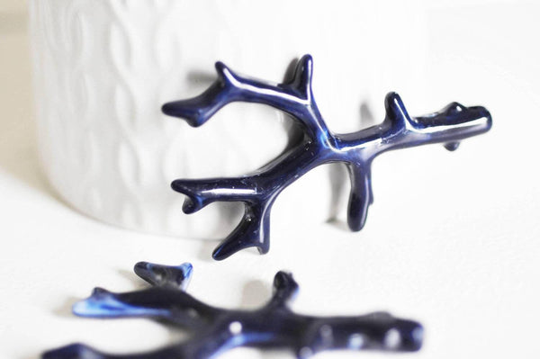 EP Branche corail bleu, fournitures créatives, perles corail,corail de synthèse, fabrication bijoux,perle acrylique, x 2,61mm-G1877