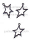 EP Breloques étoiles évidées argent,fournitures créatives,argent tibétain, pendentif argent, création bijoux,2.4cm, x 2-