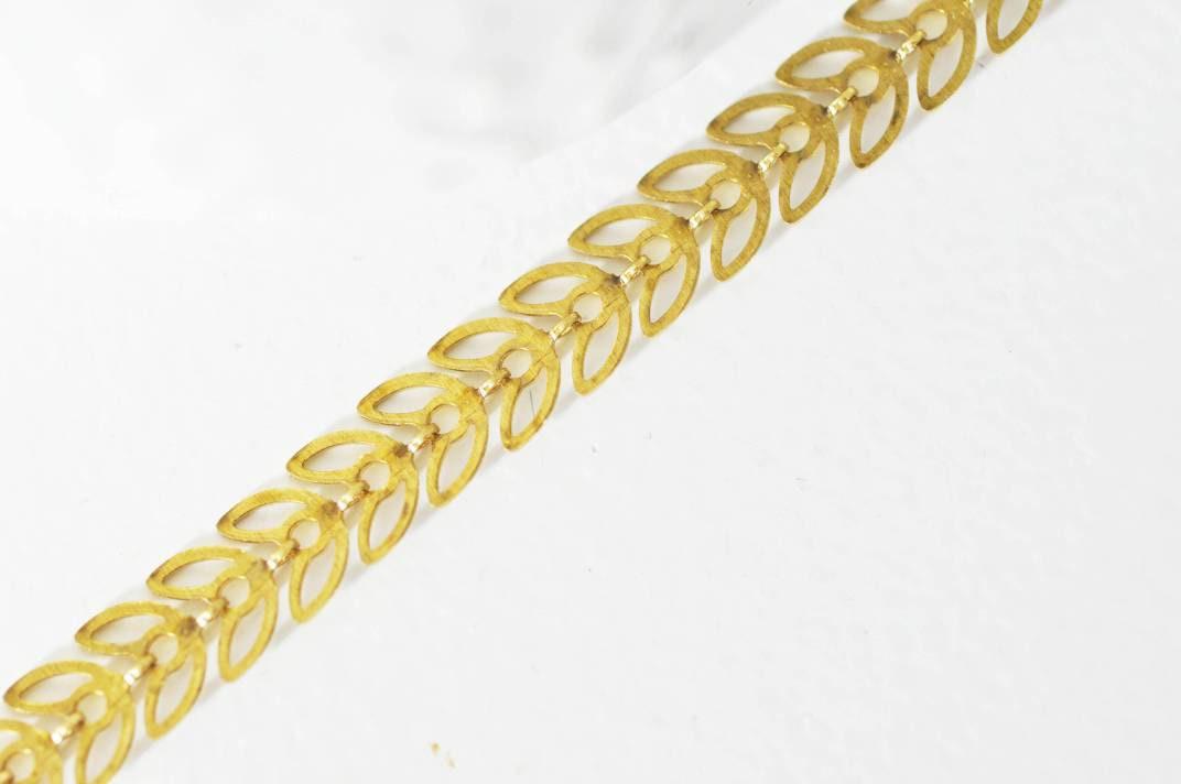 EP Chaine chevron laiton brut, fourniture créative,chaine bijou,chaine fantaisie,sans nickel, grossiste,6mm, x 1Mètre (G1278)
