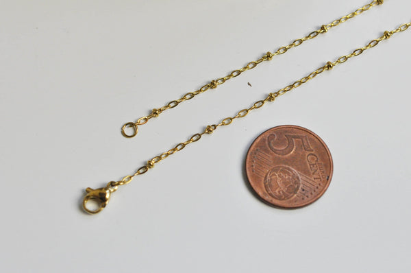 EP Chaine complète acier dorée 14k satellite,extension,chaine collier,sans nickel,chaine complète,2mm,46.2cm, x1 G1920