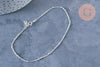 EP Chaine de cheville maille satellite fine argent 925 massif 22.8cm, chaine en argent pour création bijoux, x1 G8064