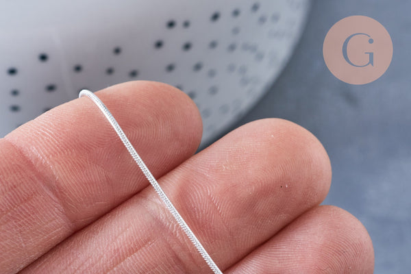 EP Chaine de cheville maille serpent très fine argent 925 massif 25.4cm,x1 (G8327)