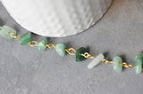 EP -Chaine dorée perle aventurine naturelle 4.5mm,x50 centimètre - G3913