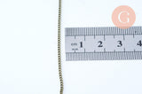 EP Chaine fine bronze maille plate 2x1.5mm, chaine bronze, création bijoux, grossiste chaine,1mm,chaine bronze, BOBINE de 92 metres G6085