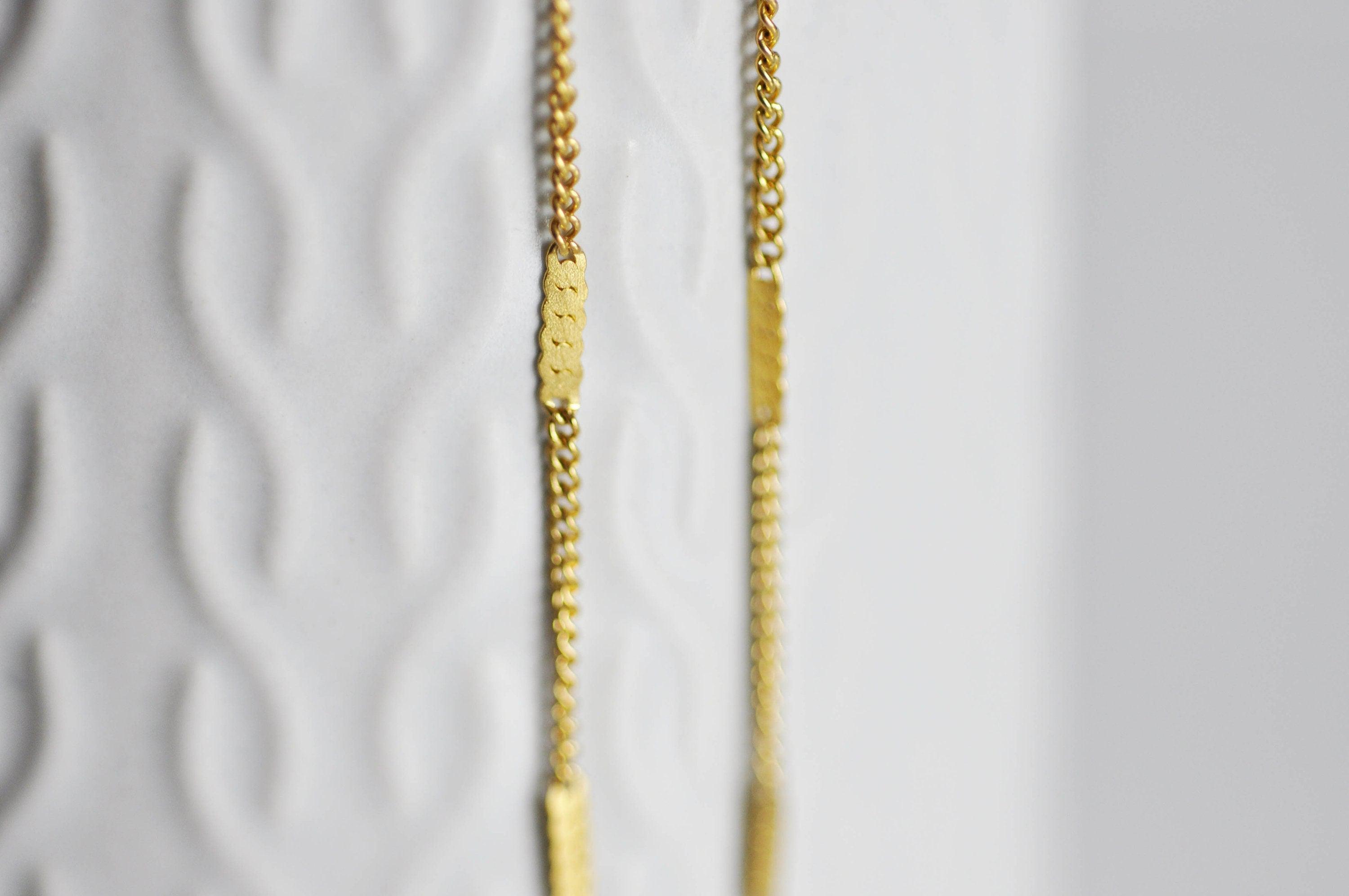 EP Chaine fine dorée fantaisie laiton doré 14K avec fermoir,2mm, 45cm-G0644
