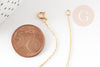 EP Chaine fine dorée gold-filled 14K 1.02mm/45cm, chaine collier avec fermoir création bijoux, x1 (G9238)